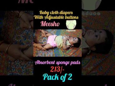 Baby cloth diapers👶🏻🥰 diaper rashfree meesho babycare absorbent pink sky