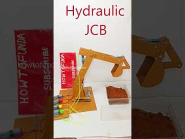 hydraulic jcb using cardboard and syringe  shorts  howtofunda