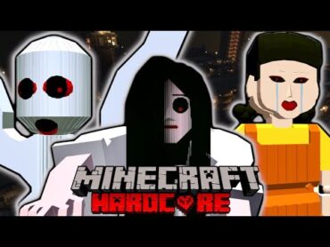 【究極のホラー😱】都市伝説や怖い話に出てくるくねくねや貞子‼️イカゲームに出てくるだるまさんがころんだのロボットに襲われた街をハードコアサバイバルで守れ‼️【まいくら minecraft】ぽっぴんず
